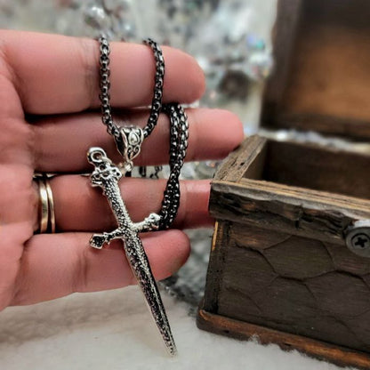 Dragon Slayer Sword Necklace | Men's Dagger Jewelry