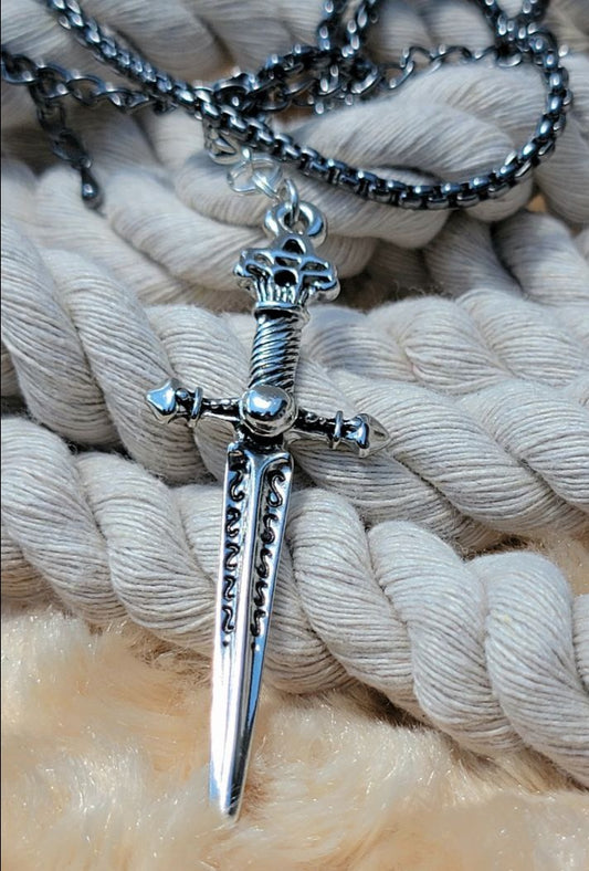 Dragon Slayer Sword Necklace | Men's Dagger Jewelry