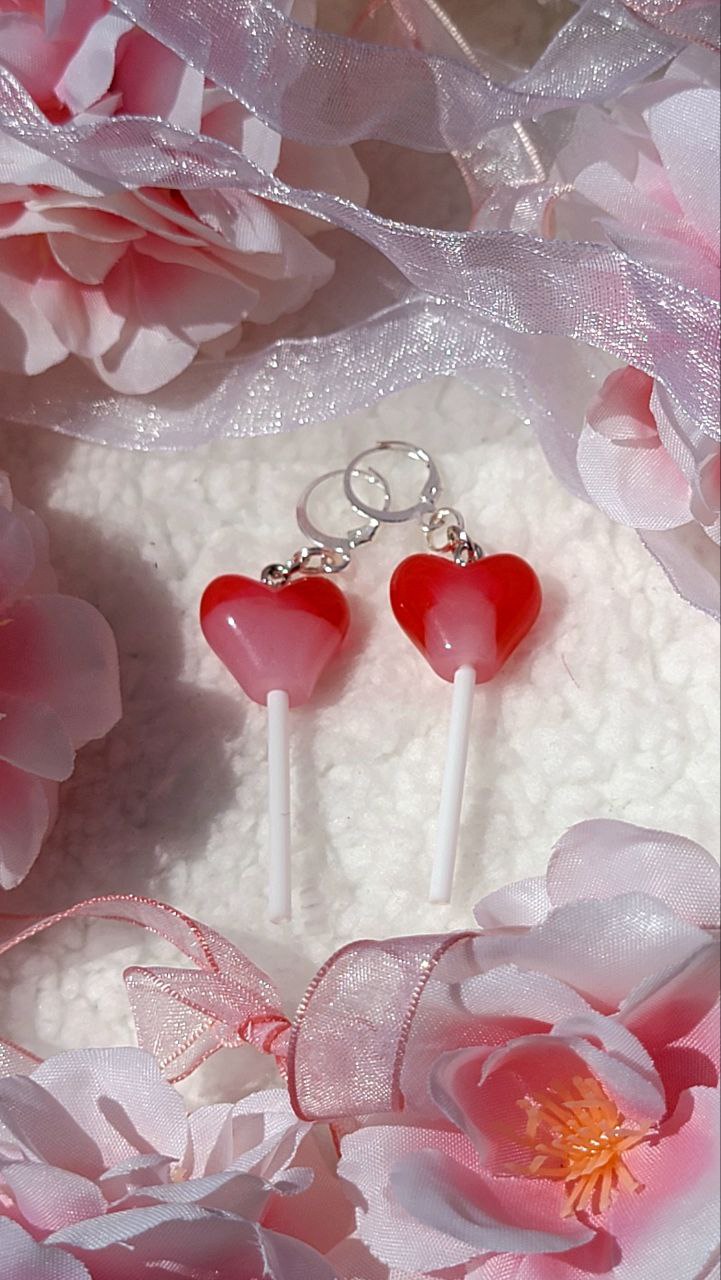 Earrings for Kids, Heart-Shaped Lollipop Earrings, Rhinestone Football Jewelry, Mismatched Cat Couple Dangle, Small Cross