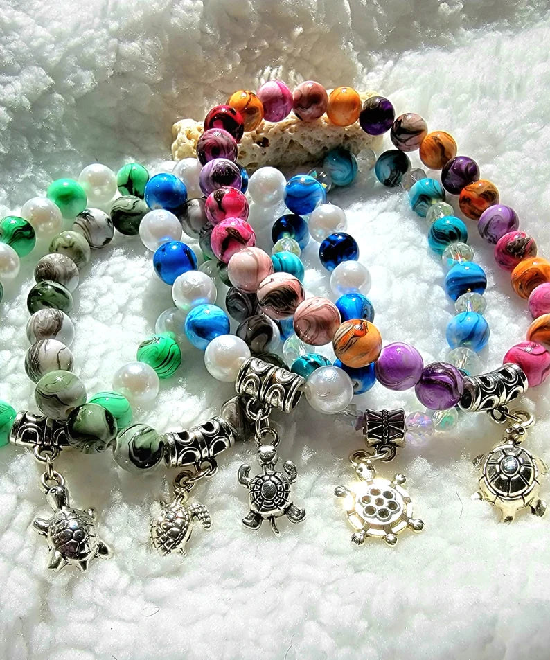 For the Love of Turtle Beaded Bracelets, Unique Gifts For Turtle Lovers, Mother's Day Gift, For Her