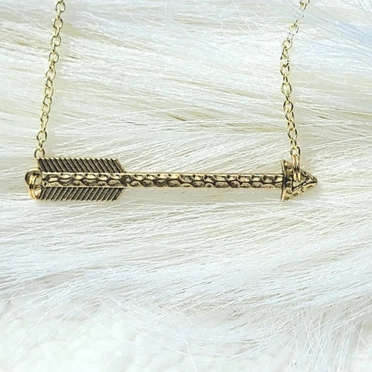 Golden Arrowhead Necklace, Symbol of Courage & Achievement, Elegant Necklace with Profound Symbolism