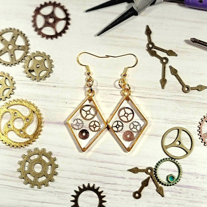 Neo-Victorian Steampunk Earring, Wearable Dangle that Celebrates Mechanical Beauty