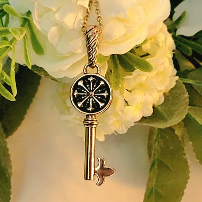 Vintage-Themed Golden Skeleton Key Necklace, Timeless Elegance in Jewelry Form, To Memories & New Beginnings