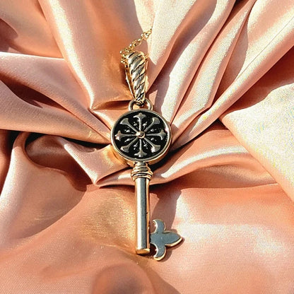 Vintage-Themed Golden Skeleton Key Necklace, Timeless Elegance in Jewelry Form, To Memories & New Beginnings