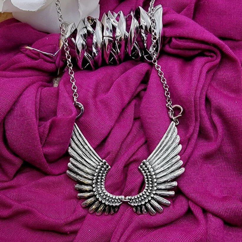 Guardian Angel Wing Necklace, Symbolic Spiritual Pendant, Unisex Religious Jewelry