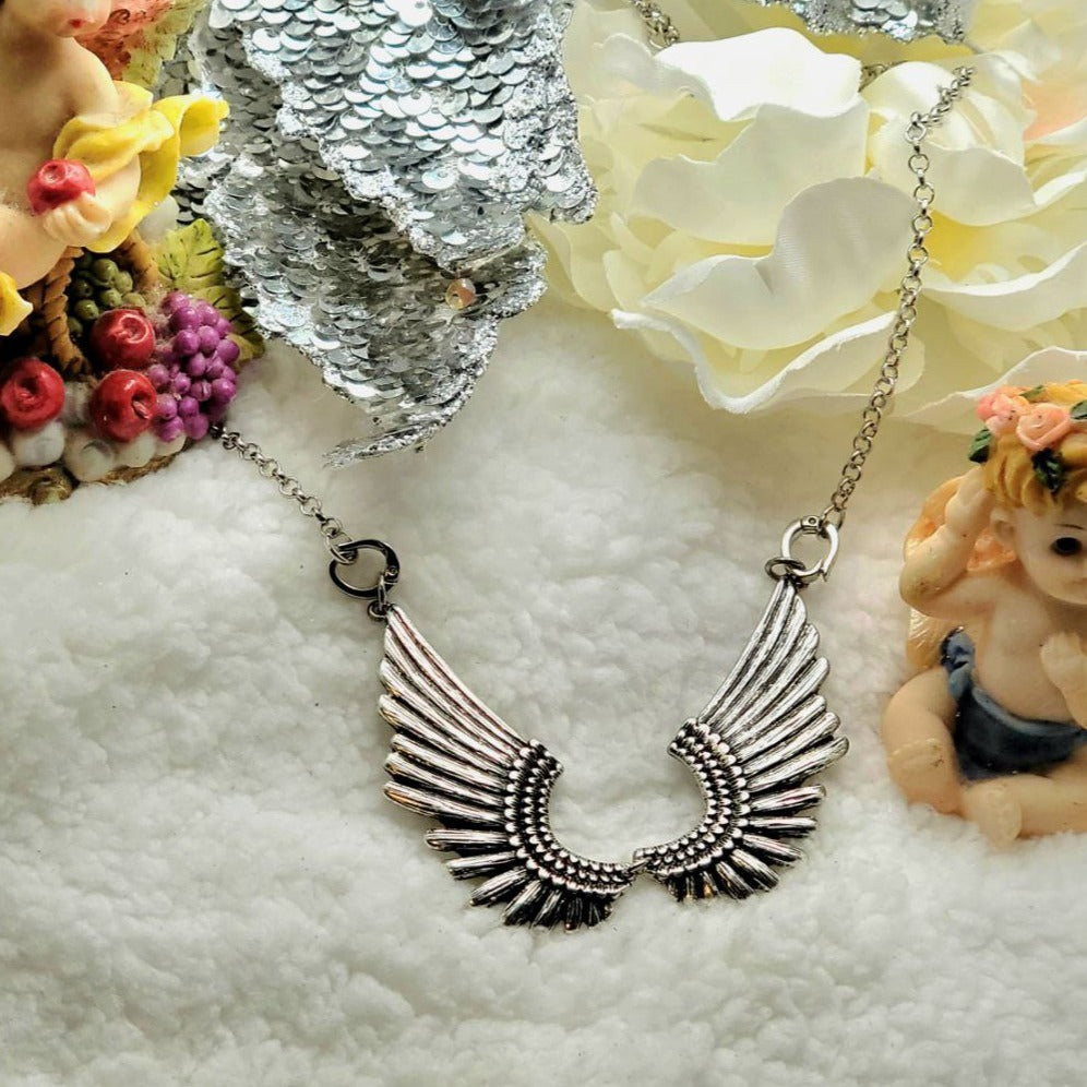 Guardian Angel Wing Necklace, Symbolic Spiritual Pendant, Unisex Religious Jewelry