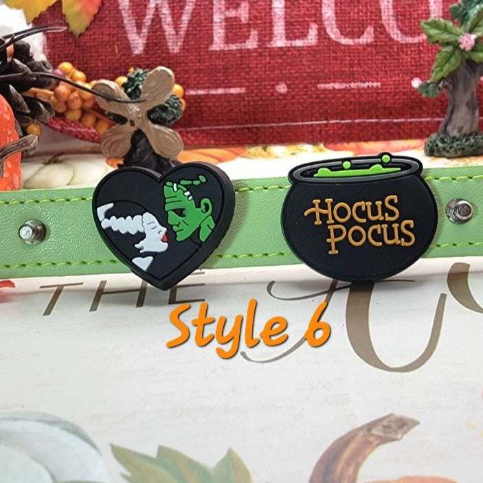 Pulsera de Halloween, Hocus Pocus, Scream, Frankenstein y la novia, Calabaza de otoño, Chucky y su novia, Personajes icónicos de películas de terror