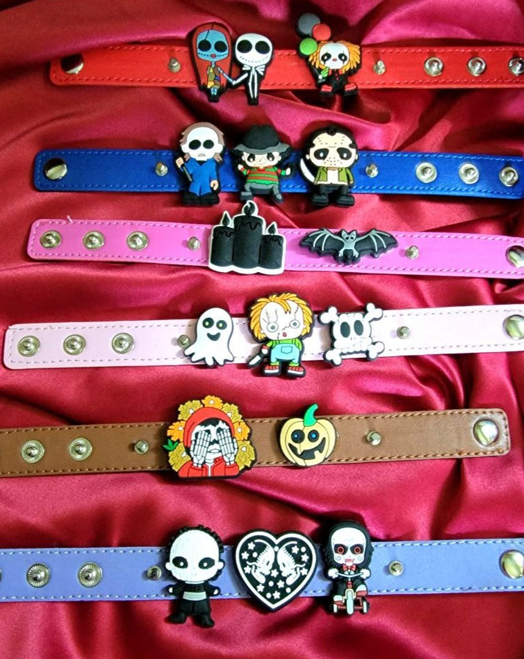 Halloween Wristbands, Cute Young Adult Accessory, Jason Character, Freddie Krueger,  Witch Design, Spooky Fashion