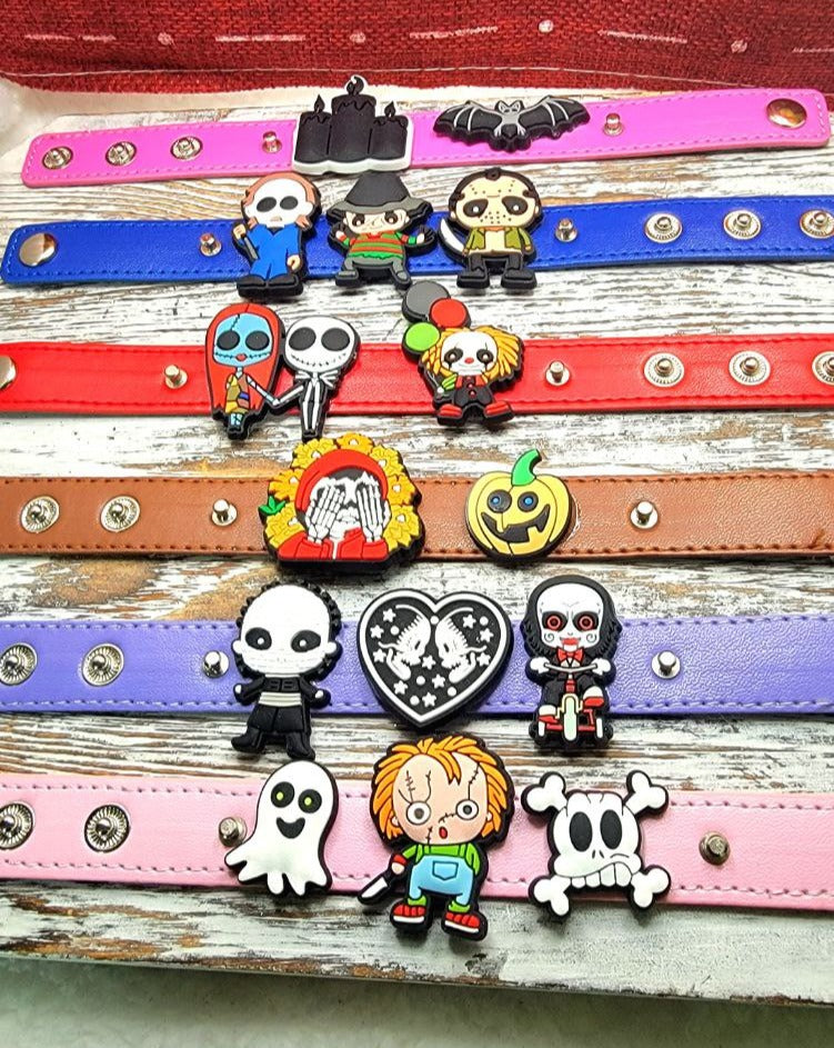 Bracelets d'Halloween, accessoire mignon pour jeunes adultes, bijoux personnalisés, personnage de Jason, Freddie Krueger, conception de sorcière, mode effrayante