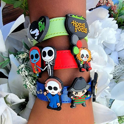 Halloween Wristbands, Cute Young Adult Accessory, Jason Character, Freddie Krueger,  Witch Design, Spooky Fashion