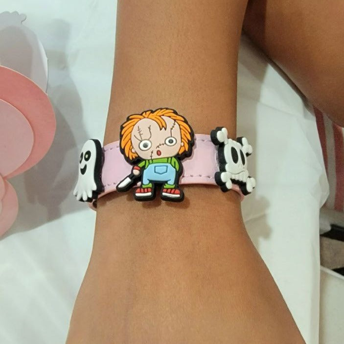 Halloween Wristbands, Cute Young Adult Accessory, Jason Character, Freddie Krueger,  Witch Design, Spooky Fashion