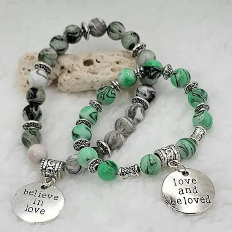 Bracelets w/ Love Messages, Inspirational Words Charm, Positive Affirmations