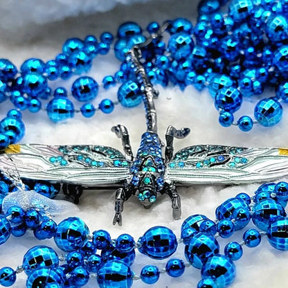 Jeweled Dragonfly Rhinestone Brooch / Necklace, Dual Use Jewelry, Nature Inspired Pendant, Unique Statement Accessory