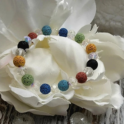 Pulsera de piedra de lava armonía, joyería de cuentas difusoras, moda de roca volcánica, joyería de buena energía, estilo bohemio, accesorio de bienestar