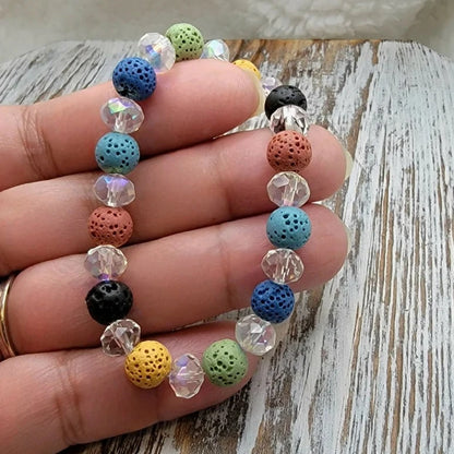 Pulsera de piedra de lava armonía, joyería de cuentas difusoras, moda de roca volcánica, joyería de buena energía, estilo bohemio, accesorio de bienestar