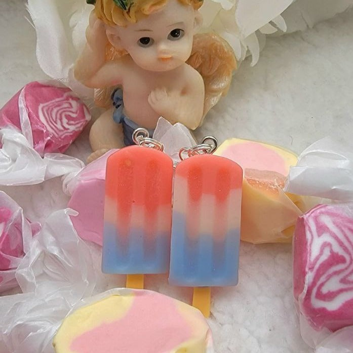 Pendiente de mini paleta, lindo diseño de helado, colgantes de gota divertidos, moda de verano vibrante, colgante de golosina, estilo juguetón, inspirado en la comida