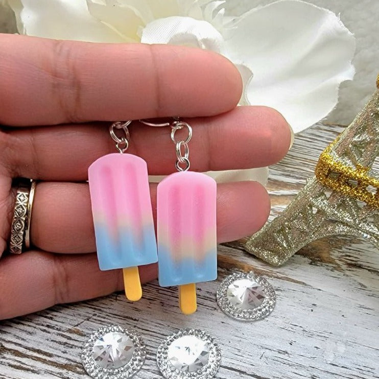 Pendiente de mini paleta, lindo diseño de helado, colgantes de gota divertidos, moda de verano vibrante, colgante de golosina, estilo juguetón, inspirado en la comida