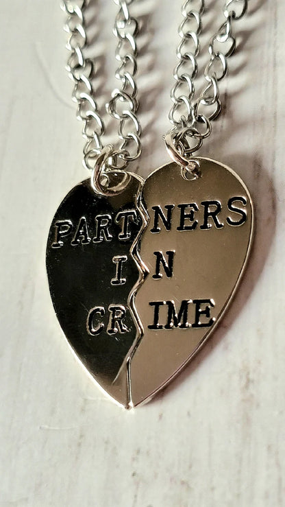 Partners in Crime Necklace, Best Friend Keepsake, Unbreakable Bond Jewelry, Sentimental Keepsake Gift, Unique Present for Best Friends