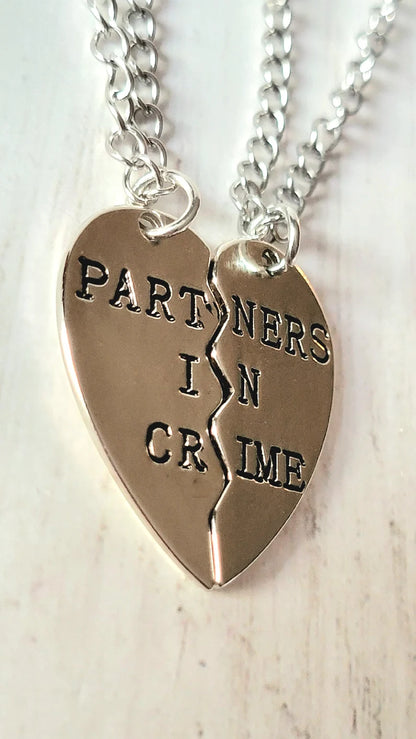 Partners in Crime Necklace, Best Friend Keepsake, Unbreakable Bond Jewelry, Sentimental Keepsake Gift, Unique Present for Best Friends