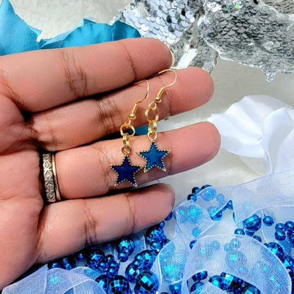 Planet & Stars Earrings, Small Dangle For Kids, Celestial Jewelry, Galaxy Fashion Pendant, Cosmic Accessory