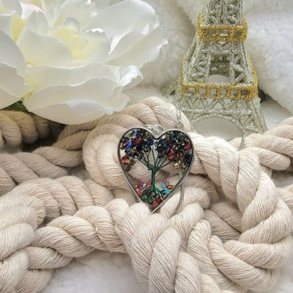 Tree of Life Within Heart-Shaped Frame Necklace, Fashionable Symbol of Natural Connection, Gorgeous & Classy Pendant, Vibrant Harmonious Jewelry