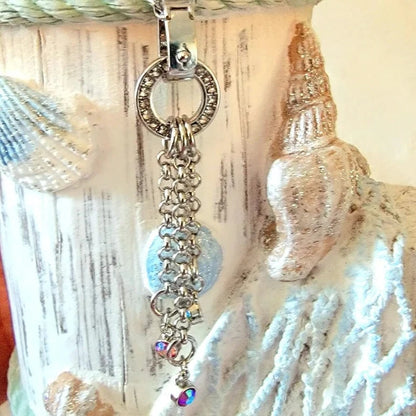 Élégant pendentif en argent pendant, bijoux Boho fantaisistes, collier en cascade de strass multicolores, accessoire irisé Boho Chic