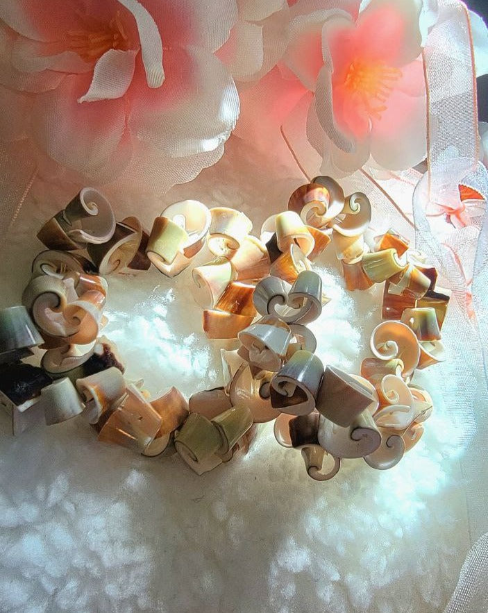 Beach Vibe Seashell Bracelet - Spiral Pattern