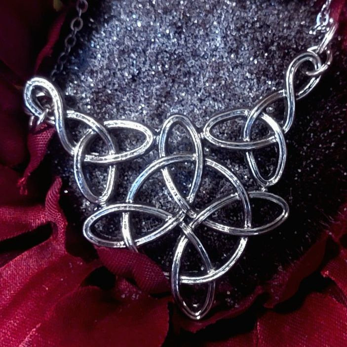 Eternal Celtic Knot Necklace, Irish Inspired Jewelry, Silver Trinity Themed Pendant, Unisex Accessory, Symbolic Charm