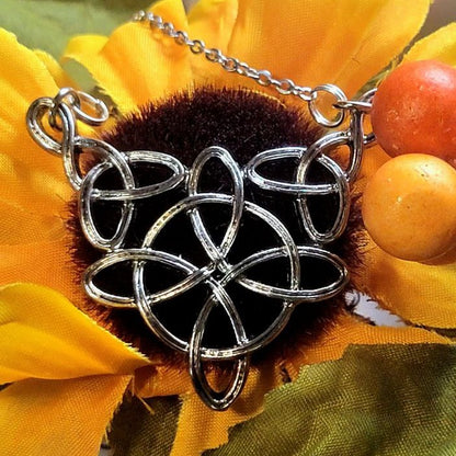 Eternal Celtic Knot Necklace, Irish Inspired Jewelry, Silver Trinity Themed Pendant, Unisex Accessory, Symbolic Charm