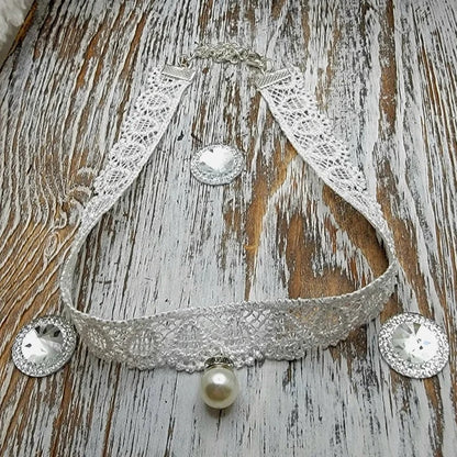 Elegant Single Faux Pearl Lace Choker, Retro Glamour Meets Contemporary Chic Necklace