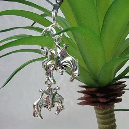 Nocturnal Nature Earrings, Sleeping Bat Dangle, Dark Beauty Pendants