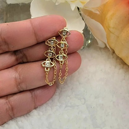 Boucles d’oreilles Gold Hoop w/ Evil Eye Charm, Bijoux de protection pour un usage quotidien, Symbolisme spirituel dans les bijoux modernes, Luxe Boho distinctif