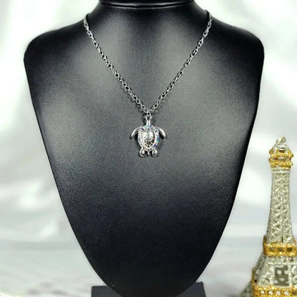 Collar de pedrería de tortuga de plata, colgante caprichoso inspirado en animales, joyería de encanto marino, ropa de playa de verano para mujeres, elegancia costera