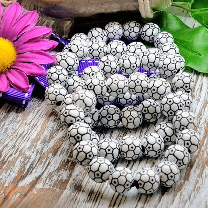 Pulsera con cuentas de balón de fútbol, ​​joyería de fútbol, ​​regalo deportivo para adolescentes, accesorios de fitness, encanto para adultos jóvenes activos, encanto deportivo impermeable