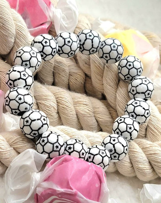 Pulsera con cuentas de balón de fútbol, ​​joyería de fútbol, ​​regalo deportivo para adolescentes, accesorios de fitness, encanto para adultos jóvenes activos, encanto deportivo impermeable