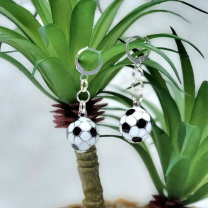 Soccer Earrings, Trendy Jewelry for Soccer Moms, Fitness Fashion Dangle, Sporty Chic Pendants, Unique Charm for Soccer Fans