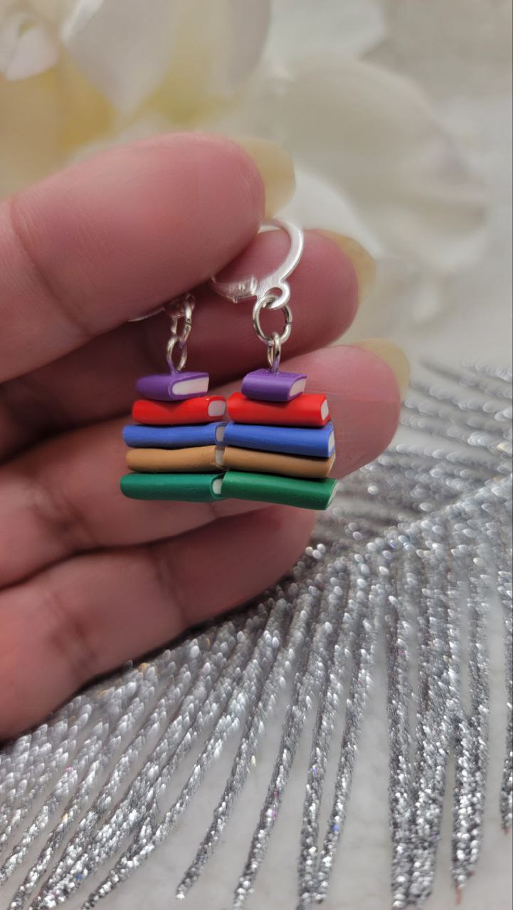 Book Stack Earrings, Librarian Fashion, Book Lover Gift, Literature Lover Jewelry