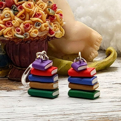 Book Stack Earrings, Librarian Fashion, Book Lover Gift, Literature Lover Jewelry