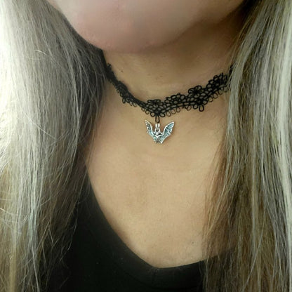 Nocturnal Grace Vampire Bat Choker, Mystique & Unique Goth Elegant Pendant