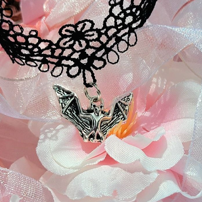 Nocturnal Grace Vampire Bat Choker, Mystique & Unique Goth Elegant Pendant