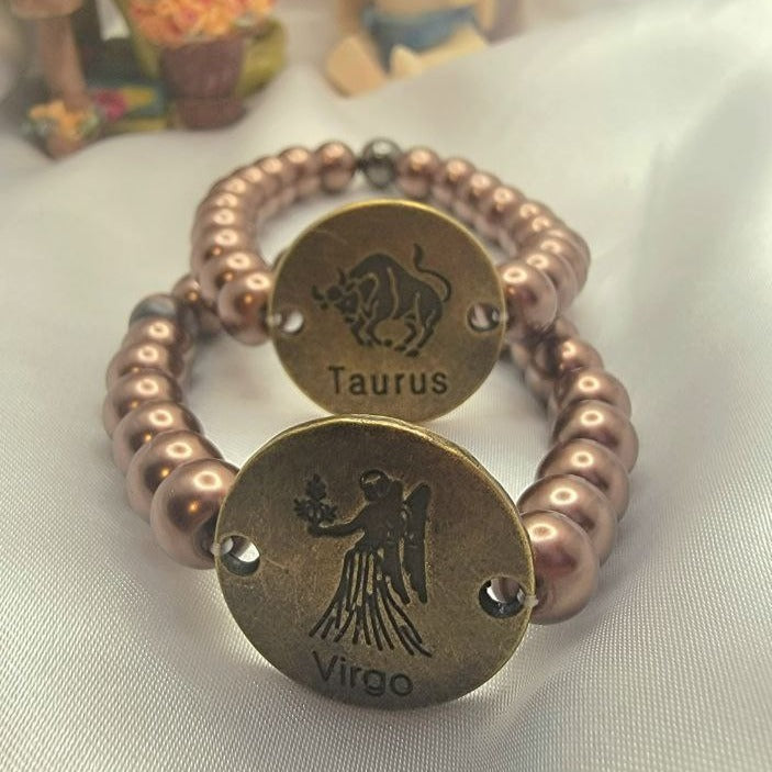 Zodiac Sign Bracelet, Astrology Jewelry, Horoscope Pendants, Unisex Accessory, Stargazer Gift, Celestial Symbols, Celestial Jewellery