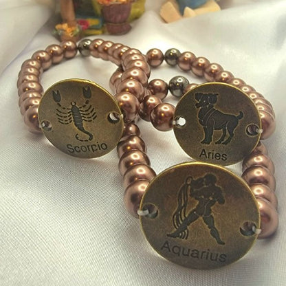 Zodiac Sign Bracelet, Astrology Jewelry, Horoscope Pendants, Unisex Accessory, Stargazer Gift, Celestial Symbols, Celestial Jewellery