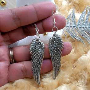 Trendy Angelic Wing Earrings, Vintage-Inspired Dangle, Lightweight Inspirational Jewelry, Spiritual Fashion, Divine Guardian Angel Charm