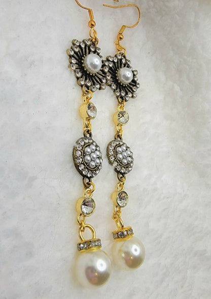 Elegant Cameo & Pearl Earrings, Vintage-Inspired, Timeless Elegance with a Modern Twist